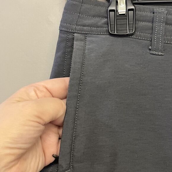 Kuhl Women's Dark Grey Snap Zipper Shorts With Zipper Drawstrings-Size 8 - Picture 3 of 11